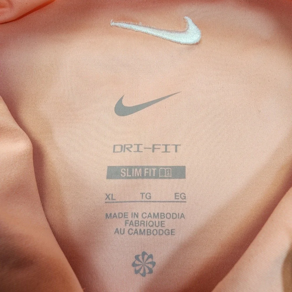 Nike Golf Sleeveless Polo Shirt Womens XL Peach‎ Slim Fit Pickleball Tennis NEW - Picture 6 of 9